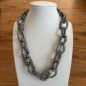 J.Crew | Interlocking Crystal Link Necklace | 19” Length